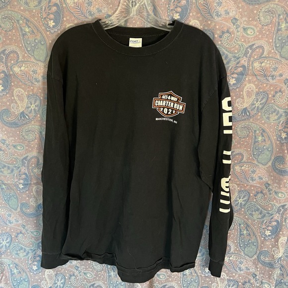 Harley Davidson, Black Long Sleeve Get A Way Charter Run 2021 Manchester NH XL - Picture 2 of 10